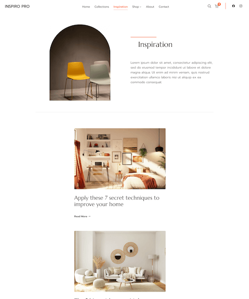 Blog page