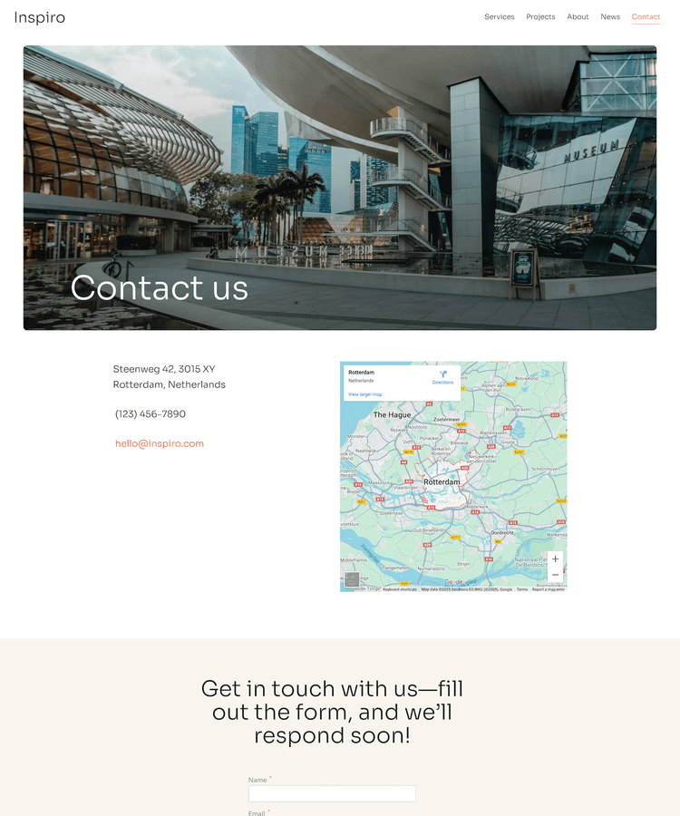 Contact page