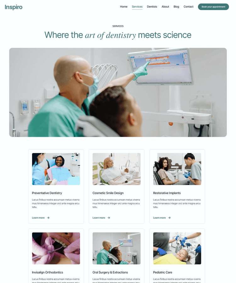 Services page