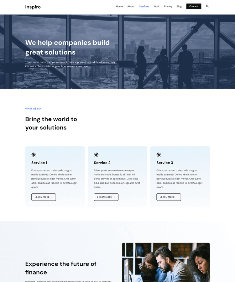 Services page