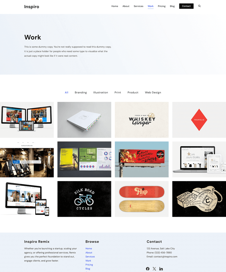 Portfolio page