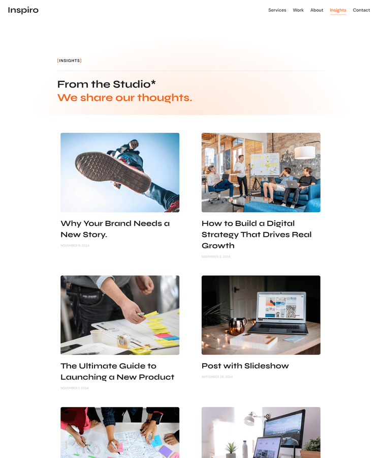 Blog page