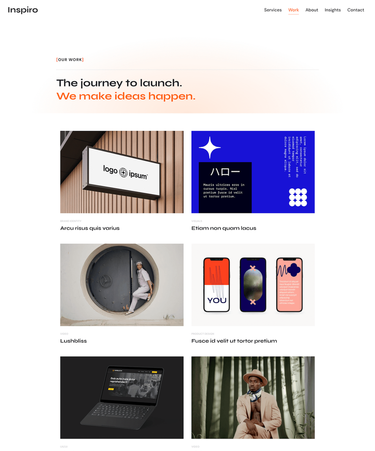 Portfolio page